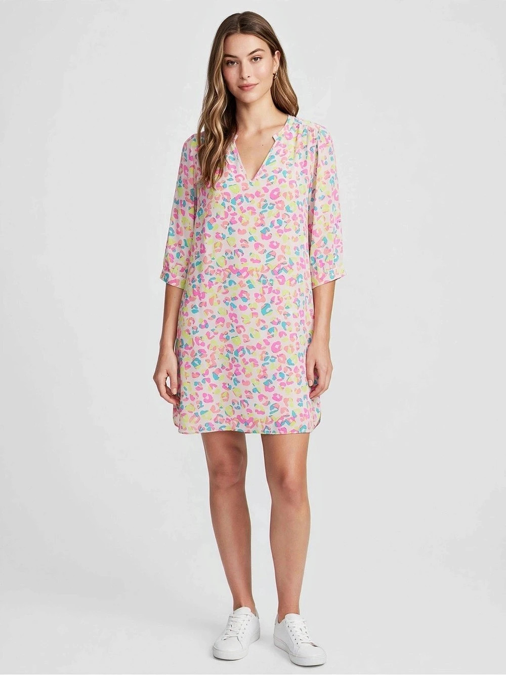Britt Ryan multi-color Animal Print Mini shift Dress Like New